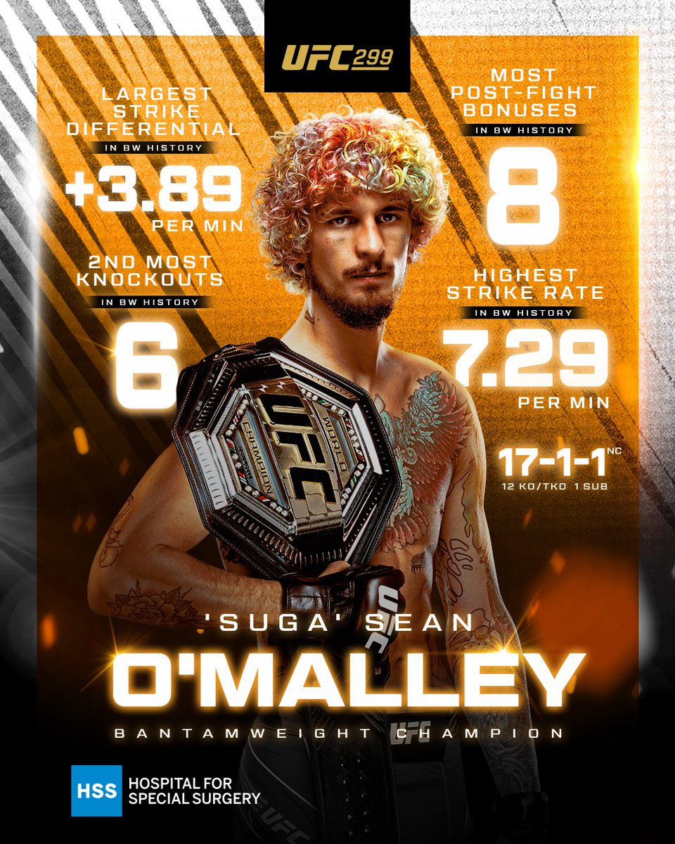 ufc's tweet photo. Your bantamweight battle by the numbers 📊

@SugaSeanMMA vs @ChitoVeraUFC 2

B2YB @HSpecialSurgery | #UFC299 https://t.co/Qui566SAVY