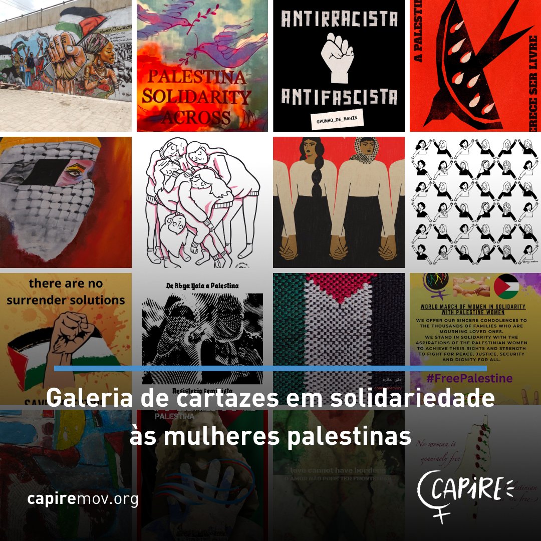 🇵🇸 Galeria de cartazes em solidariedade às mulheres palestinas 🔴 Neste 8 de março, nos somamos às vozes de mulheres e de pessoas dissidentes de gênero de todo o planeta que se unem em solidariedade ao povo palestino! ➡ capiremov.org/multimidia/gal…