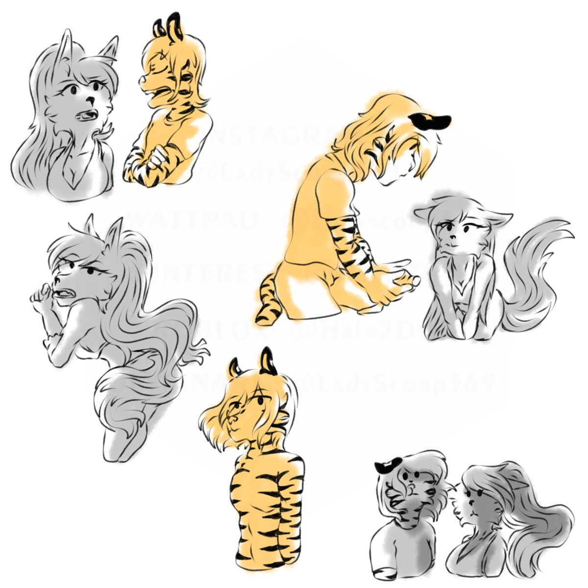 LadyScorp_369's tweet photo. Some Willow x Tigry doodles 🐯🐺
#willowpiggy #tigrypiggy #piggyfanart #willowxtigry https://t.co/8gsEU0reaE