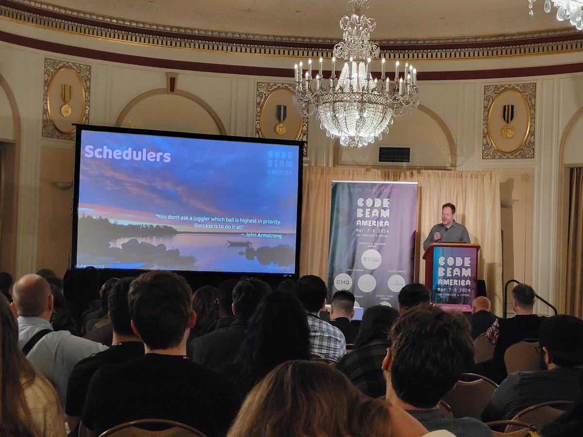 'You don't ask a juggler which ball is highest in priority. Success is to do it all.'
John Armstrong

Erik Stenman @CodeBEAMio

#webeamtogether #CodeBEAM #myelixirstatus