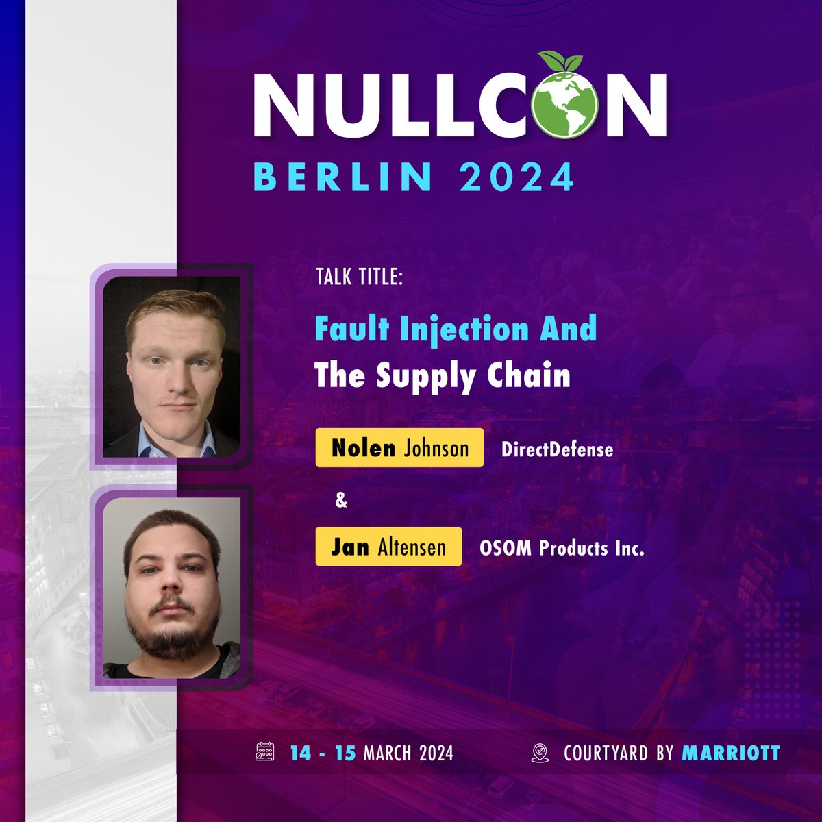 Jan Altensen and I will be speaking next week at #NullConBerlin2024!

We'll be discussing Fault Injection as a threat vector, its most common uses, and its relevance to the global supply chain as well as your business!

#faultinjection #suppychain #conference