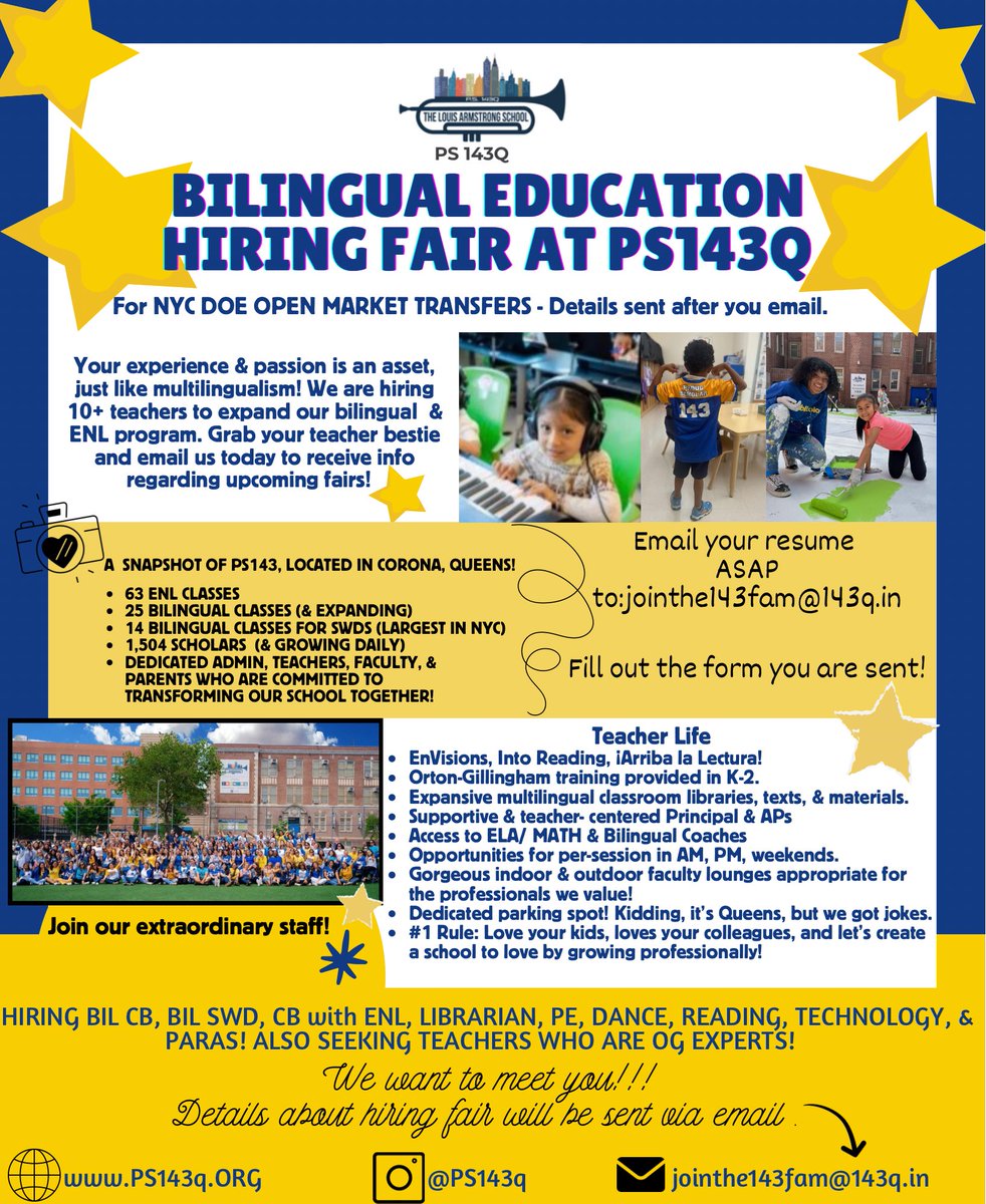 Justine Lucas, Proud Principal (@pr0udprincipal) on Twitter photo Updated email: jointhe143fam@143q.in🐾If you know multilingualism is an asset & want 2 join a school that values it,let’s meet!Our children need adults in their life who value them,foster biliteracy, & believe in their greatest potential! 🐾💙🐾Reshare so we get the word out! 😊 Updated email: jointhe143fam@143q.in🐾If you know multilingualism is an asset & want 2 join a school that values it,let’s meet!Our children need adults in their life who value them,foster biliteracy, & believe in their greatest potential! 🐾💙🐾Reshare so we get the word out! 😊