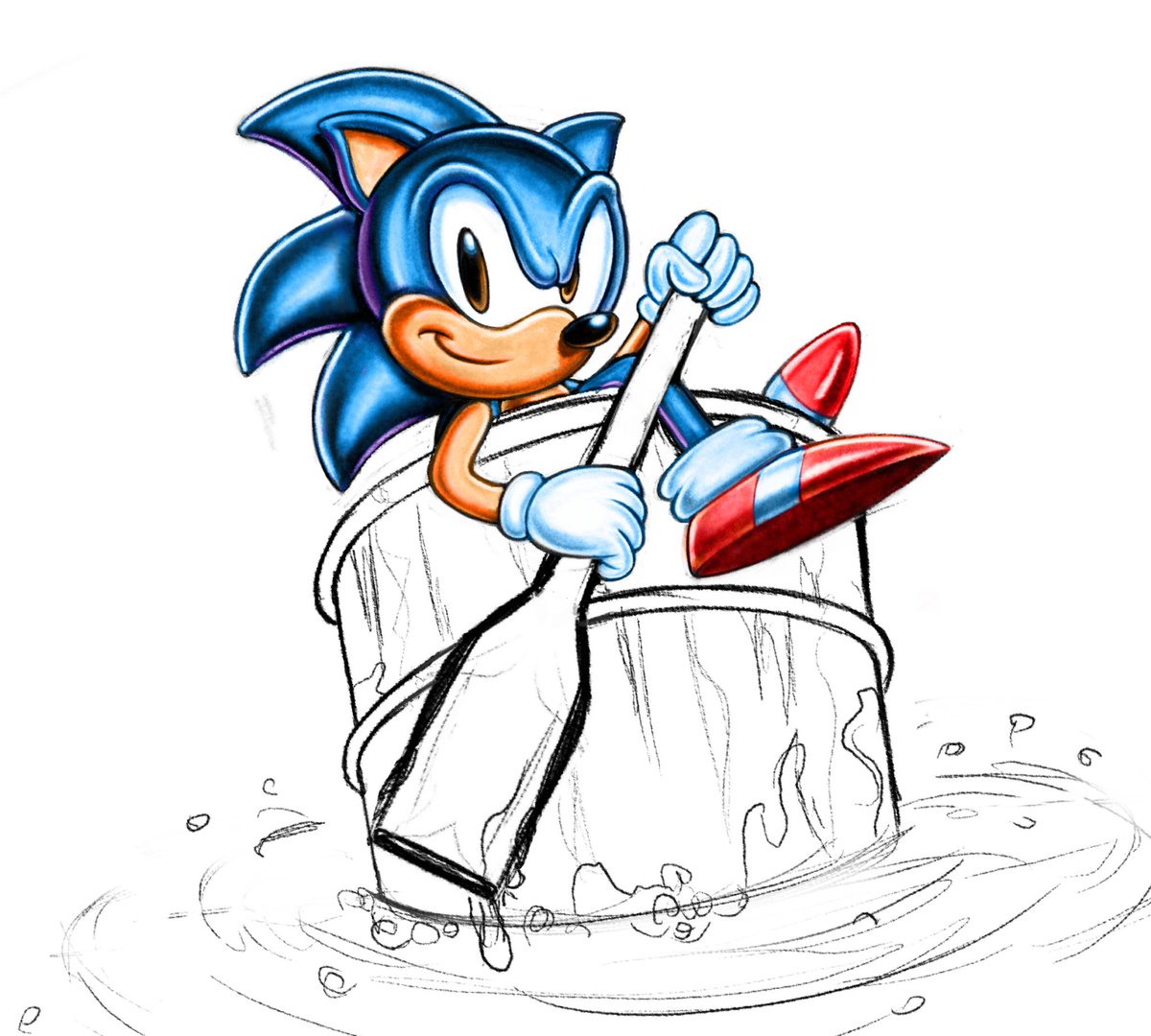 WIP Greg Martin style Sonic Spinball artwork 2. #SonicTheHedgehog #Sega #SonicSpinball