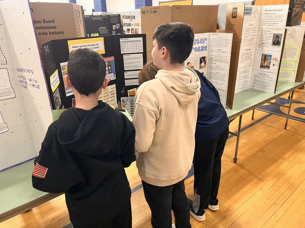klemerich's tweet photo. Students explored the science fair during the day with a scavenger hunt activity! What an engaging way to experience the fair! Thanks, Mr. Ronk, for putting it together for everyone! #MetuchenSTEM @MSD_Caputo @E_M_S_Principal @DrTaniaHerzog https://t.co/iKZOYL4gti