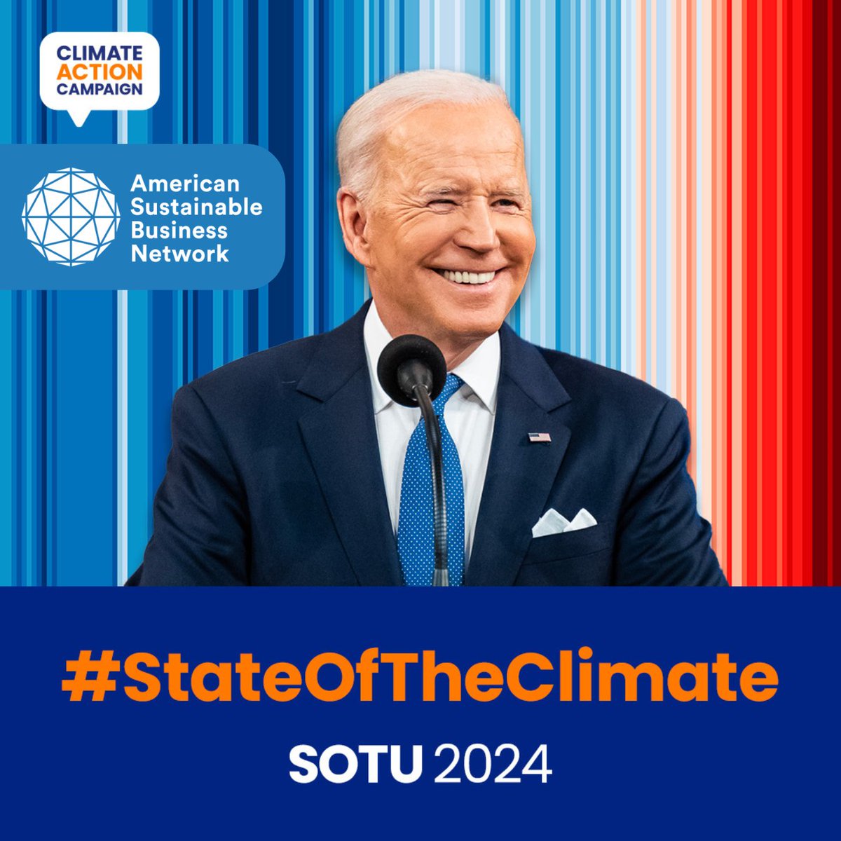 🎙 State of the Union Update: @POTUS' climate and clean energy plan is the biggest climate investment in history and will create hundreds of thousands of new jobs *while* slashing climate pollution -- both of which are good for business. #StateOfTheClimate #LetsTalkClimate