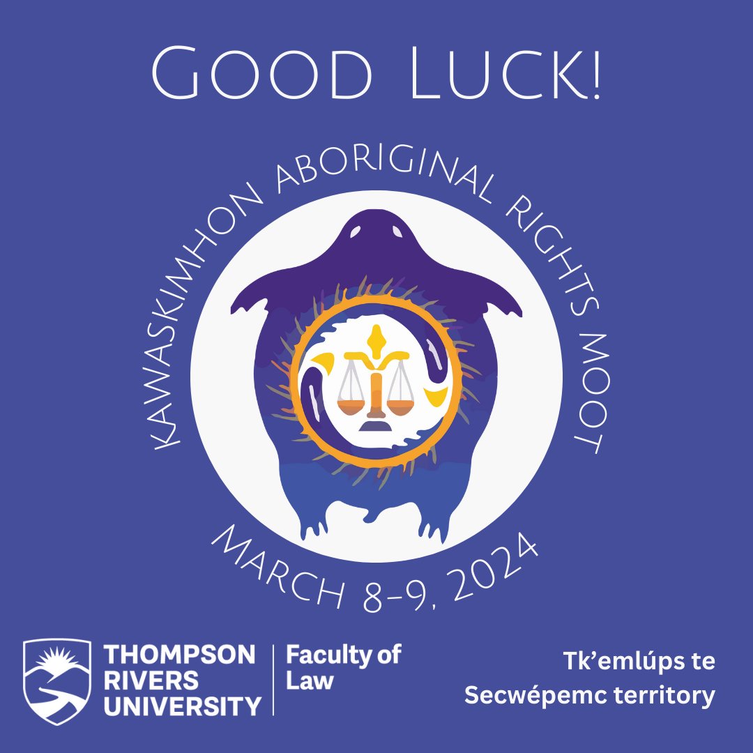 NILSA wishes good luck to our members and allies participating in the Kawaskimhon Aboriginal Rights Moot this weekend! This year's event is hosted at Thomson River University on the unceded territory of the Secwépemc Nation, Secwepemcúĺecw.

#indigenouslaws #indigenouslawstudents