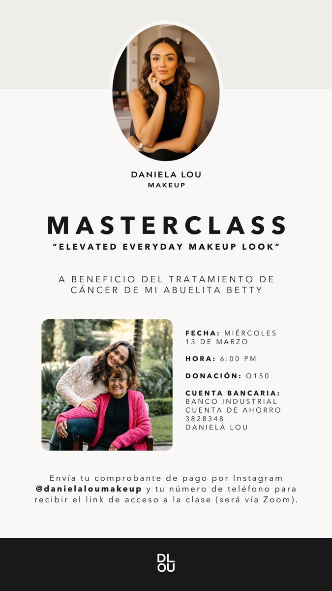chofitocobar's tweet photo. Por si a alguien le interesa, Dani Lou la MUA más pilas va a estar dando una Masterclass para cubrir el tratamiento de su abuelita!! De verdad va a valer toda la pena 🩷

Si pueden compartirlo también estaría súper 🩷🩷

Cuesta Q150, y les dejo toda la info aquí 👇🏼👇🏼 https://t.co/KEUjcHtp6v
