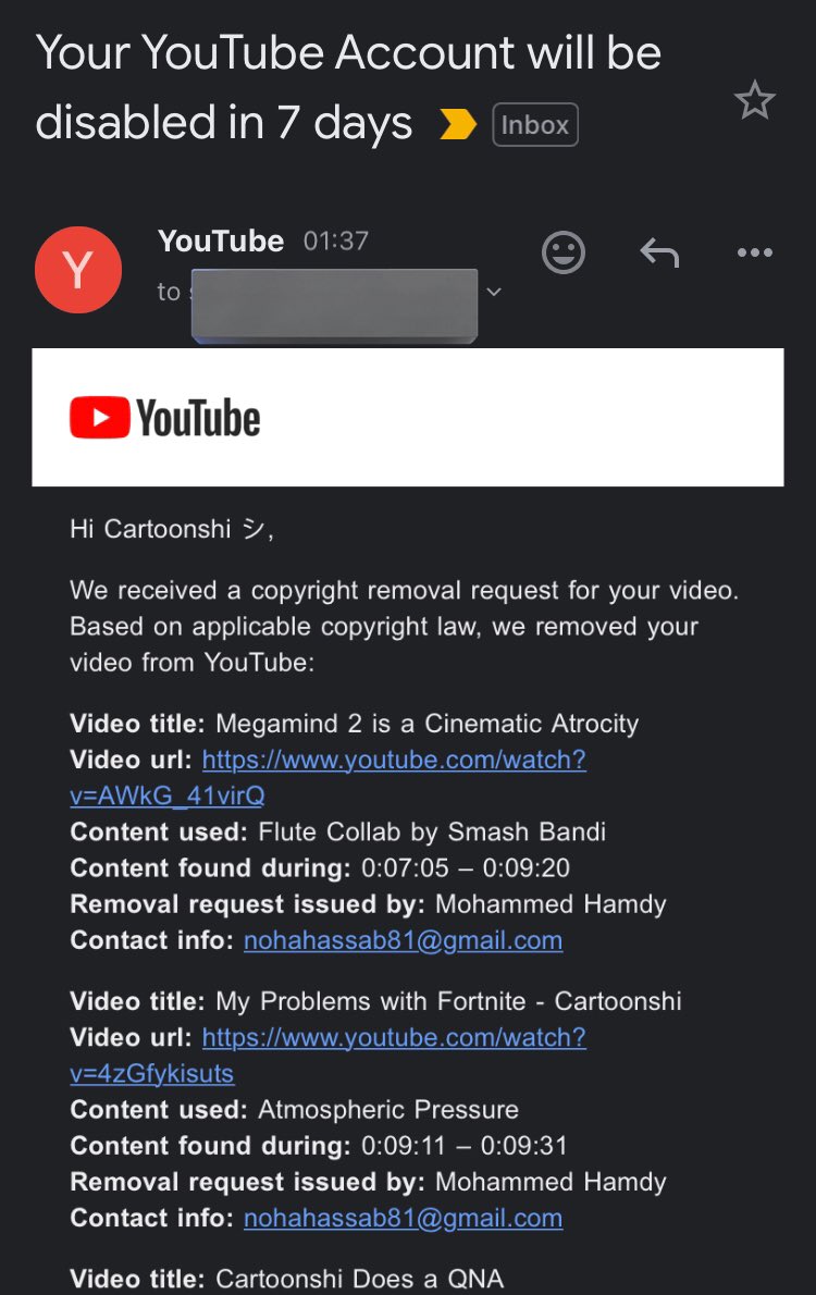 Smash has sent a third copyright strike, my channel will be deleted in 7 days. 

<a href="/TeamYouTube/">TeamYouTube</a> You are willingly letting someone abuse your copyright system to silence and intimidate channels into submission. This person owns none of the content in these videos. Please help.