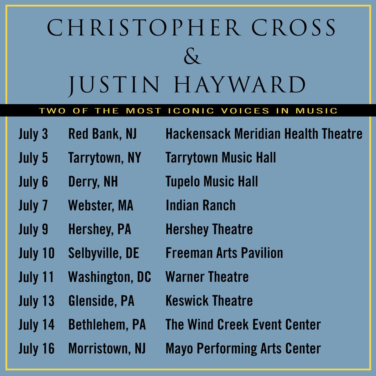 I’m on the road this July with the legend that is @haywardmusic . Looking forward to a great time. Y’all come see us!