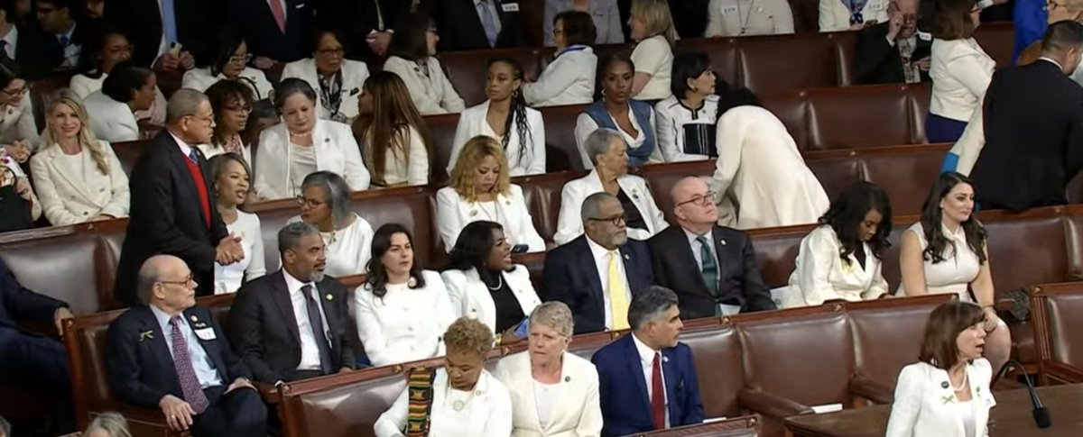 TimRunsHisMouth's tweet image. Democrat women are wearing white tonight as an homage to Democrats' founding of the KKK.