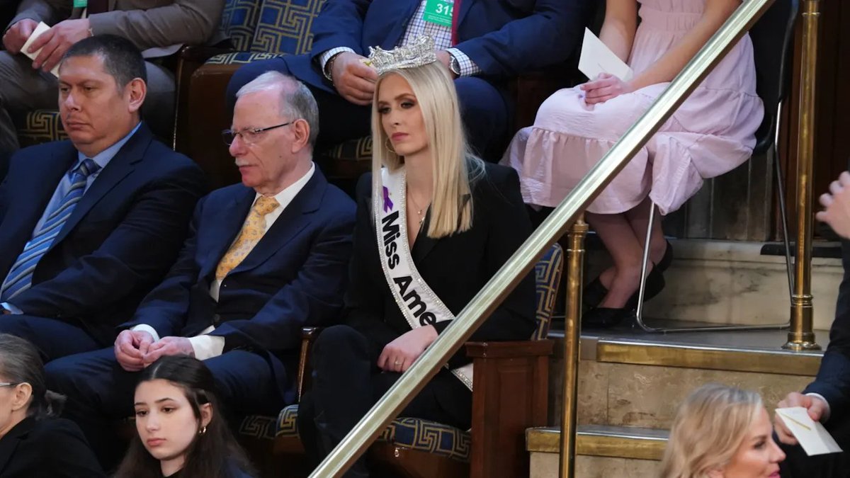 thehill's tweet photo. Madison Marsh, Miss America, attends the State of the Union address. #SOTU2024
Follow live: https://t.co/iJePvGjeAP https://t.co/LvBF0RYgtN
