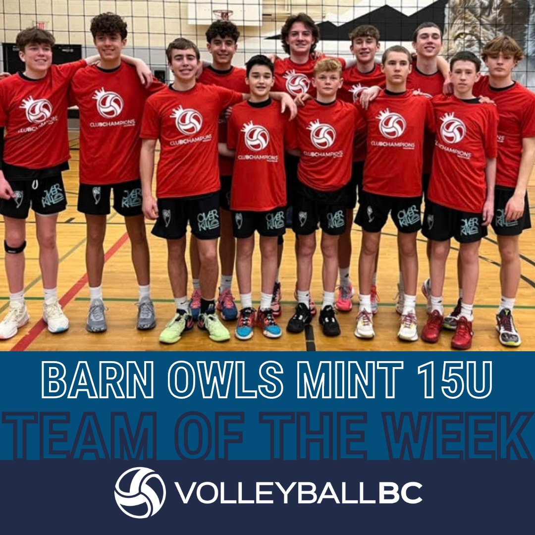 🏐 Check out our Volleyball BC Feature Team of the Week #4, the Barn Owls Mint 15U Boys! They clinched gold in the 15U Okanagan Super Series after a fierce battle with FVVC. Coach Friesen praises their growth, emphasizing their fearlessness and resilience on the court.