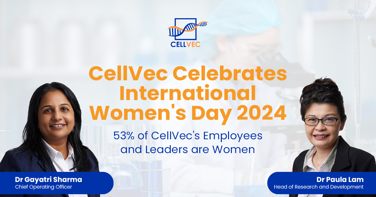 CellVecHQ's tweet photo. @CellVec is committed to advancing women in medicine. We're proud that 53% of our employees &amp; leadership roles are held by women, exceeding the STEM average. Let's #InvestInWomen to drive innovation and improve healthcare outcomes. #InternationalWomensDay #WomenInSTEM https://t.co/1gHa8iWhI5