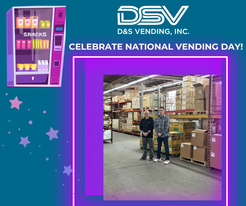 We have a lot to celebrate on National Vending Day! 🎉Patrick Leary and Jason Greene are excited about our new expanded parts department with over 25,000 parts and vending supplies in stock! Give us a call and let us help you find what you are looking for! 800-445-8363