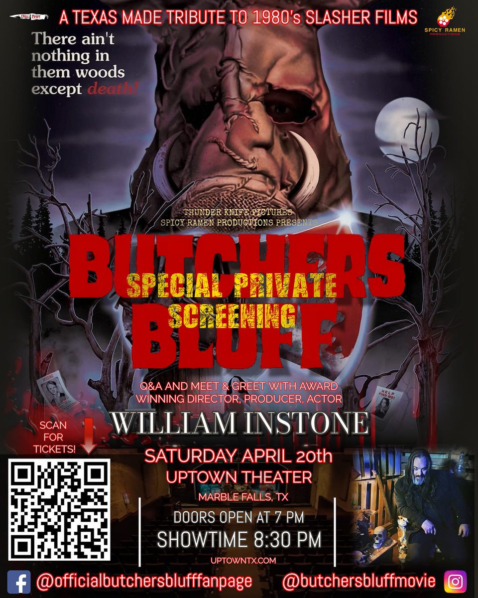 MyIndieProd's tweet photo. BUTCHERS BLUFF by @WilliamInstone &amp; @mattrifley, co-starring @MyIndieProd featured artist @billoberstjr, holds Special Screening April 20, 2024!
Scan QR Code below for info!

Trailer: https://t.co/nkxs9MsUju

Bill: https://t.co/uikvOOMPVg

@PromoteHorror @MrHorror @Horror_Retweet https://t.co/UEI5EjZOoY