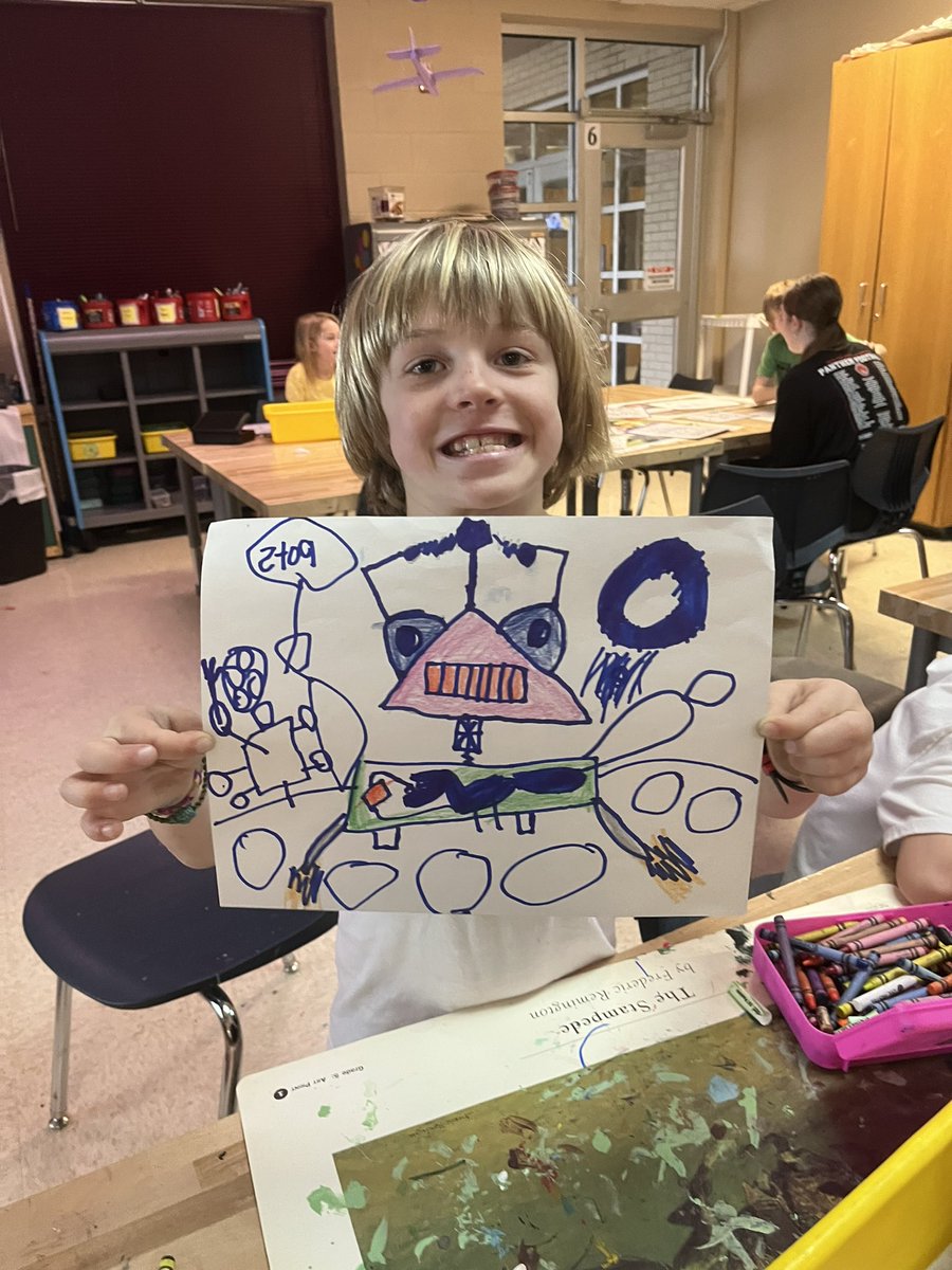 CESartWeaver's tweet photo. Students are getting ready for Science Night by designing robots https://t.co/xDjikScYgv