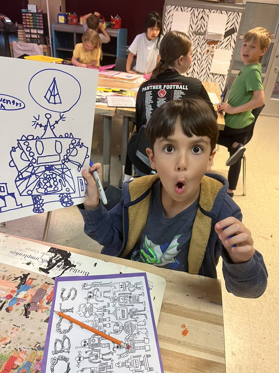CESartWeaver's tweet photo. Students are getting ready for Science Night by designing robots https://t.co/xDjikScYgv