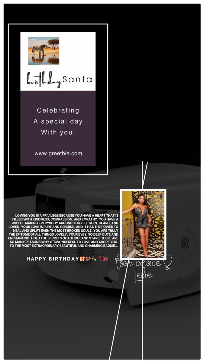 GreetbleLtd's tweet photo. HAPPY BIRTHDAY TO THE MOST BEAUTIFUL BADDIE 

FROM 
https://t.co/NA2LQyz2yg 

#BADDIE 
#ASHMUSY
#ROLLSROYCE
#GREETBLE
#HAPPYBIRTHDAY https://t.co/sZjTO333eX