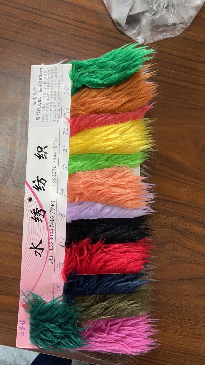Water wash rabbit fur color chart2