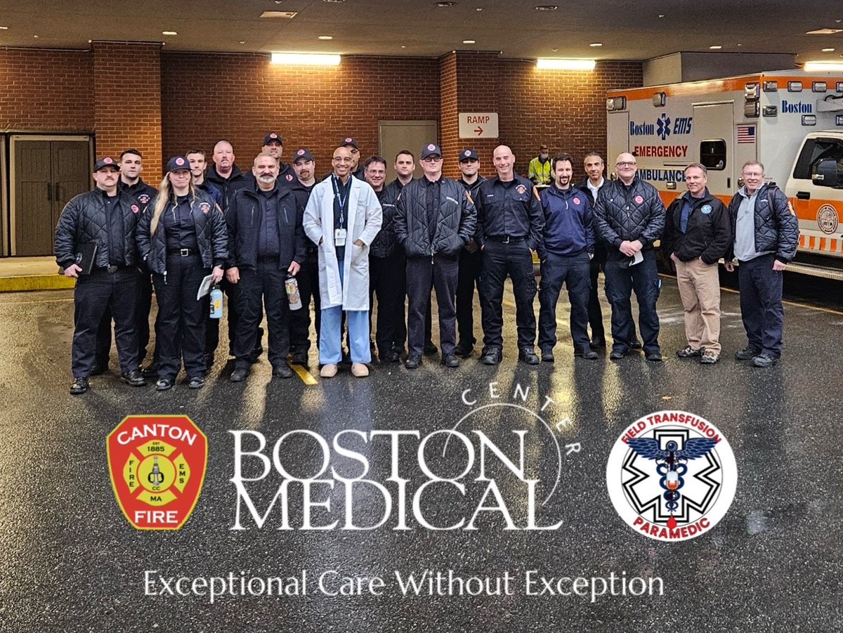 Good looking group of everyday heroes there. Bringing patients and prehospital whole 🩸 directly from the scene to a trauma center near you. @BMCSurgery @BostonTrauma @BMC_EM