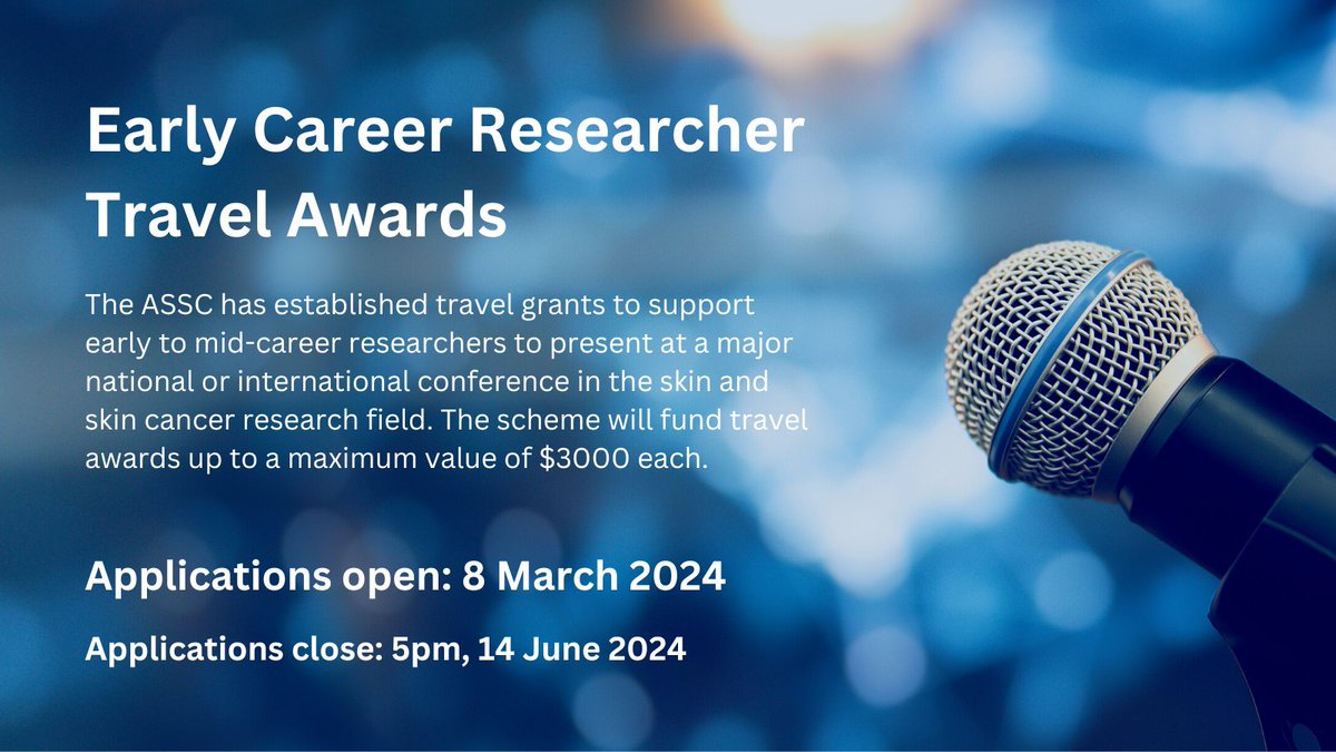 Are you planning to present at a major national or international conference this year? ✈🗺 Don't miss out on the opportunity to apply for an ASSC Early Career Researcher Travel Award. Applications open today. Visit: assc.org.au/our-research/f… @UQDRC @UQMedicine @QIMRB_Institute