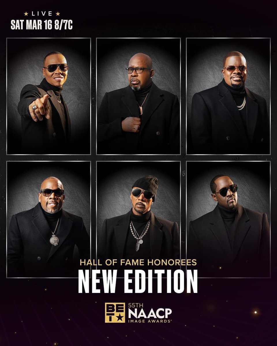 We are honored to be inducted into the #HallOfFame at this year’s @naacpimageaward on March 16th at 8/7c on @BET! #naacpimageawards #bet #newedition #music #bobbybrown