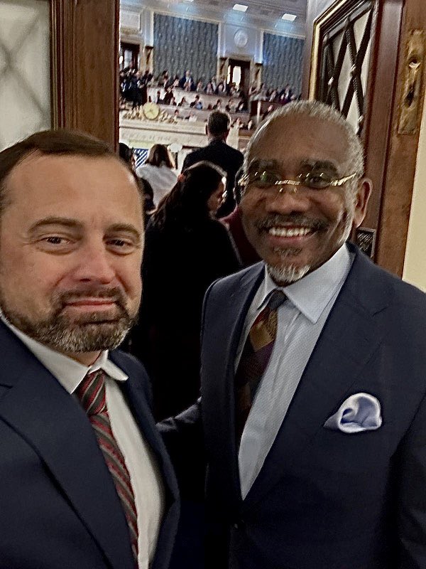 RM @RepGregoryMeeks: Great to run into @USSESudan @TomPerriello at the State of the Union address before he leaves for Sudan. At this critical moment, he brings much-needed experience, commitment, action and leadership to efforts to advance peace in Sudan.