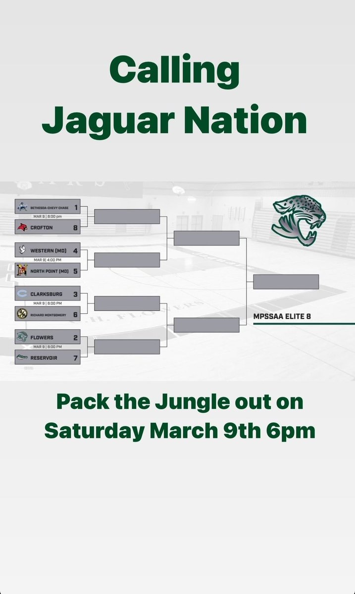 Jaguar Nation Where are you? Let pack the Gym and support our Lady Jaguars this Saturday at home. Tell a friend to bring a friend. See you at 6pm!