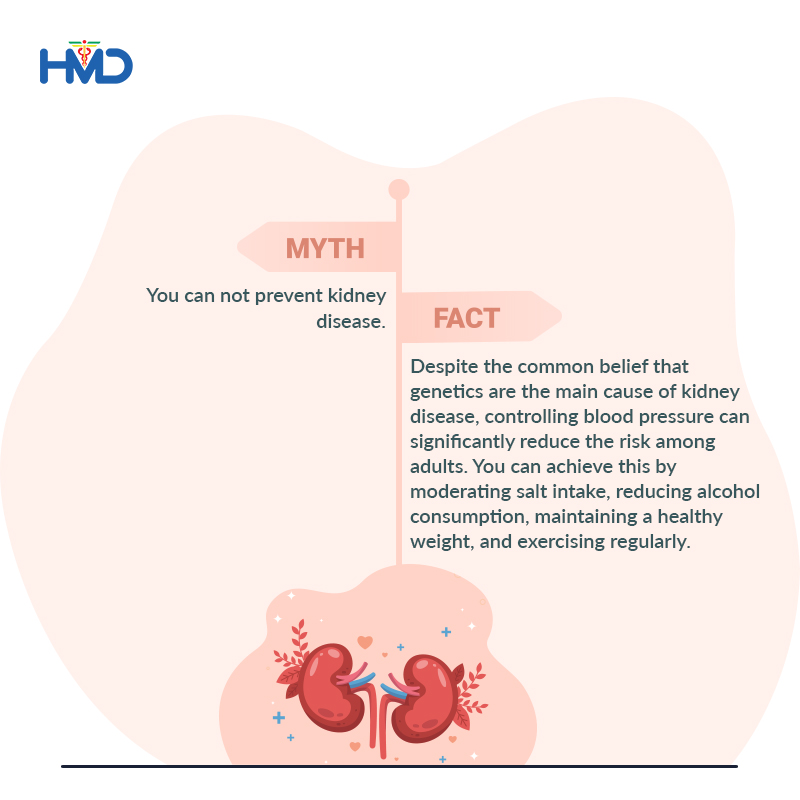 hmdhealthcare's tweet photo. Genetics isn't the sole culprit for kidney disease. Embrace a healthy lifestyle to significantly reduce the risk of developing kidney-related issues in adulthood. #myth #fact #mythfact#mythoftheday #kidneymyth #kidneyfact #kidneydisease #kidneyhealth #HMD #HMDHealthcare https://t.co/vYcOhfwHF9