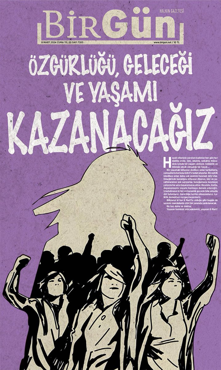 Günün manşeti #BirGün #kadinlargünü #8MarchWomensDay #8MartKadınlarGünü #Weltfrauentag2024