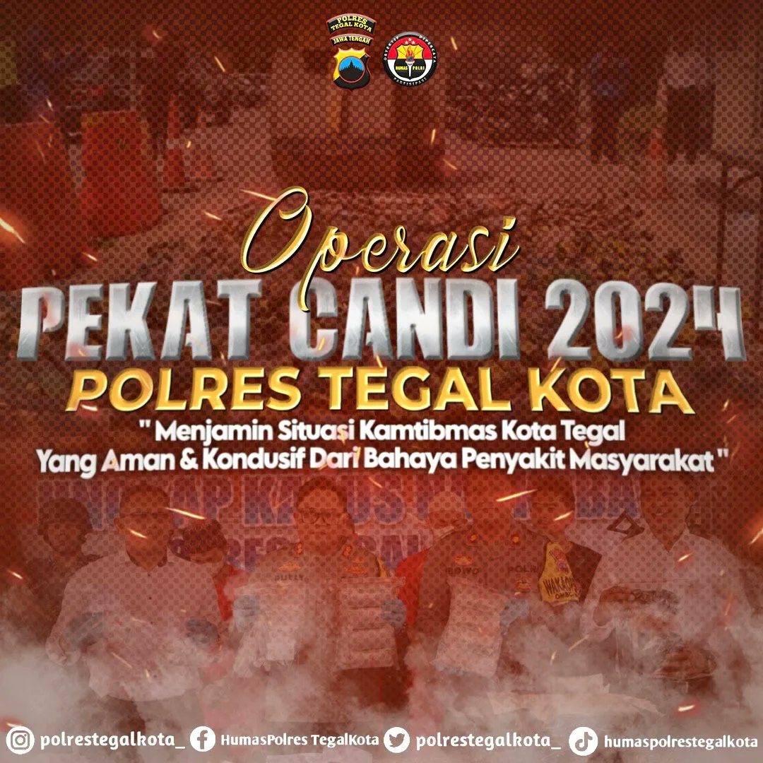HumasKawasan's tweet photo. Dalam rangka Menjamin Situasi Kamtibmas Kota Tegal yang Aman dan Kondusif dari bahaya Penyakit Masyarakat, Jajaran Polres Tegal Kota Melaksanakan
"OPERASI PEKAT CANDI 2024"
#polripresisi #poldajateng #polrestegalkota
#operasipekat #opspekatcandi2024 #penyakitmasyarakat https://t.co/8DNgOuHfiq