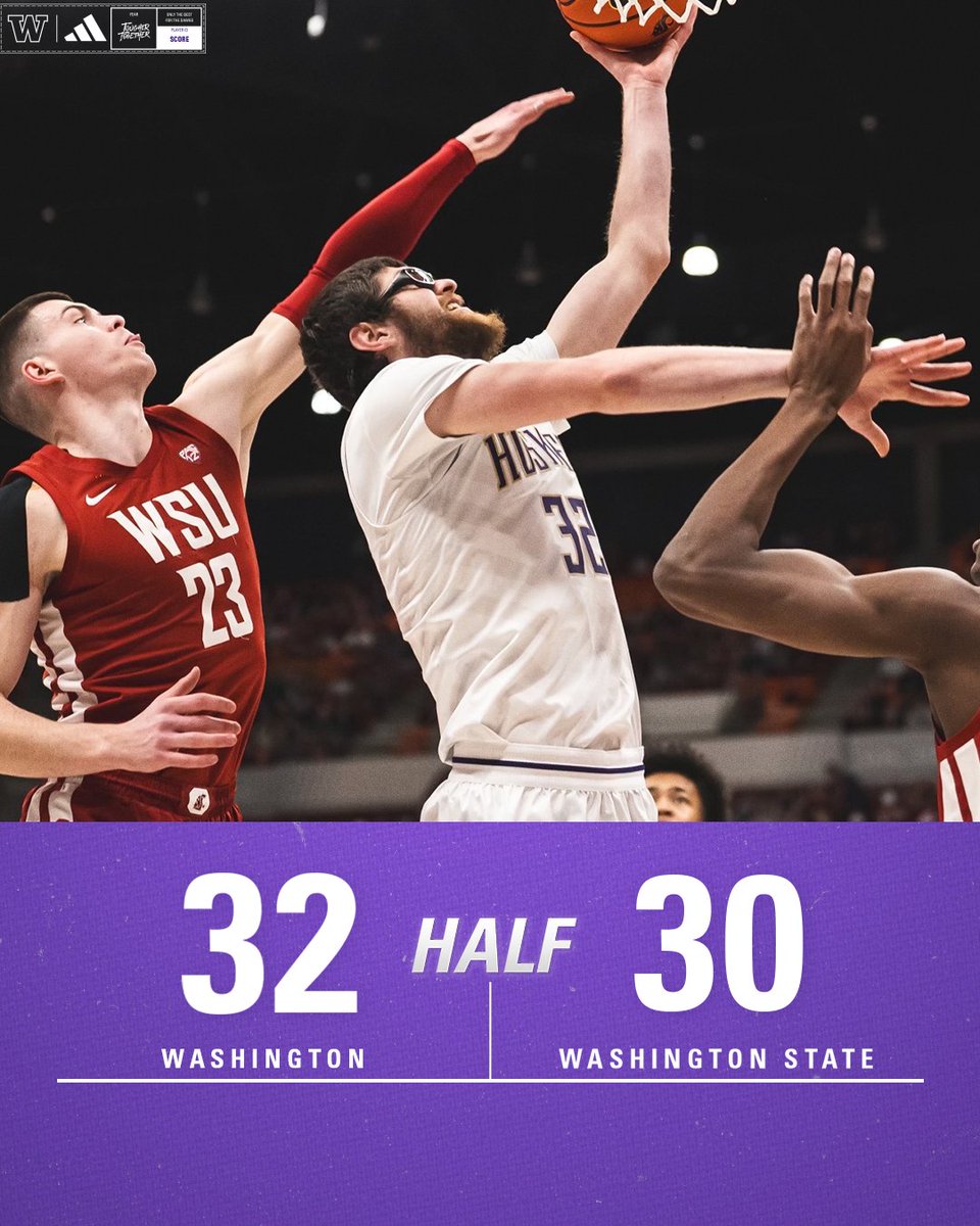 UW_MBB's tweet image. Halftime lead in Pullman

PTS: Brooks Jr. (9)
REB: Wood (5)
AST: Wheeler (4)

#TougherTogether