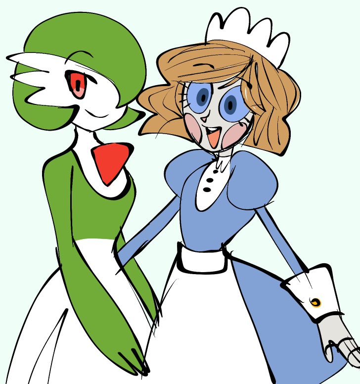 bigbeatsal's tweet photo. It's March 7th so it's Gardevoir Day. Here's two pictures I commissioned @JamVCR to draw a few months ago that also features Emmy the Robot. Now it's the perfect time to post them here

#emmytherobot
#Nandroid 
#サーナイトの日 https://t.co/LhmXB4EjqF