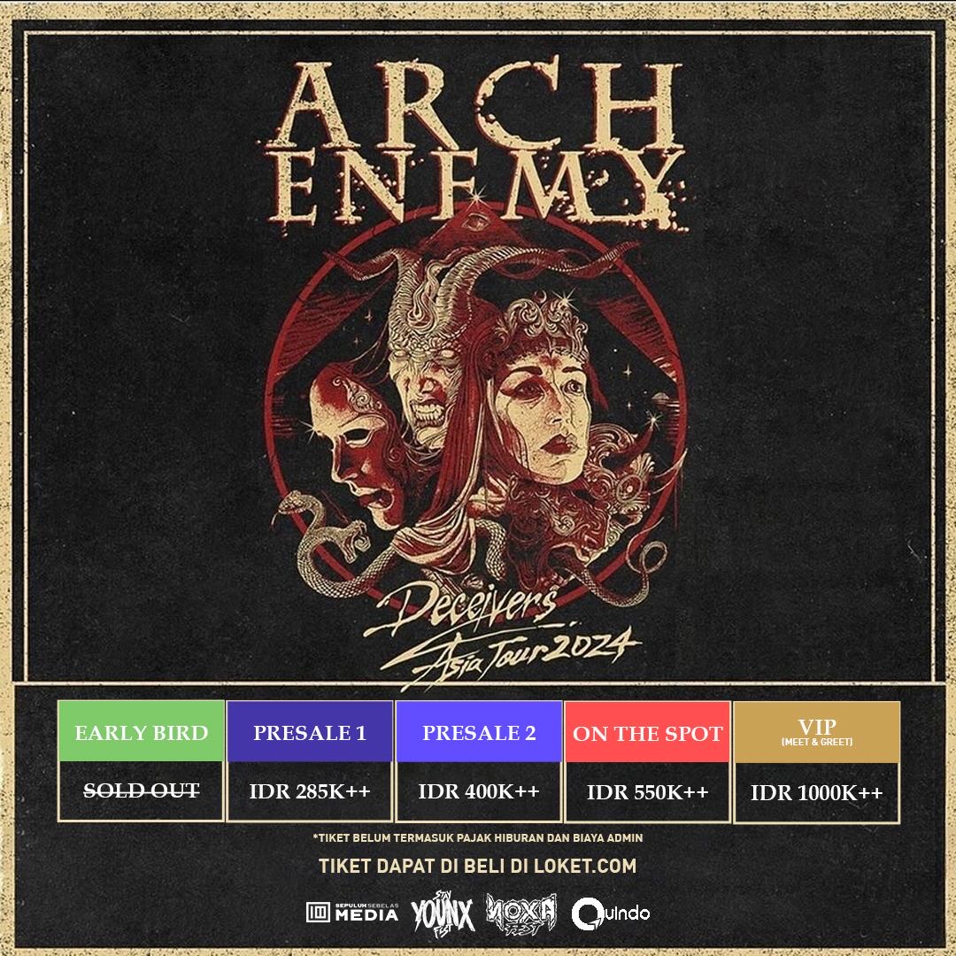 We're heading to Jakarta 🇮🇩! It's already been 15 years since our last show in Indonesia! 😯 Who's coming? Grab your tickets via aelink.co/jakarta2024. See you soon! 🤘🏻 #ARCHENEMY #ASIATOUR #DECEIVERS #INDONESIA #LIVE