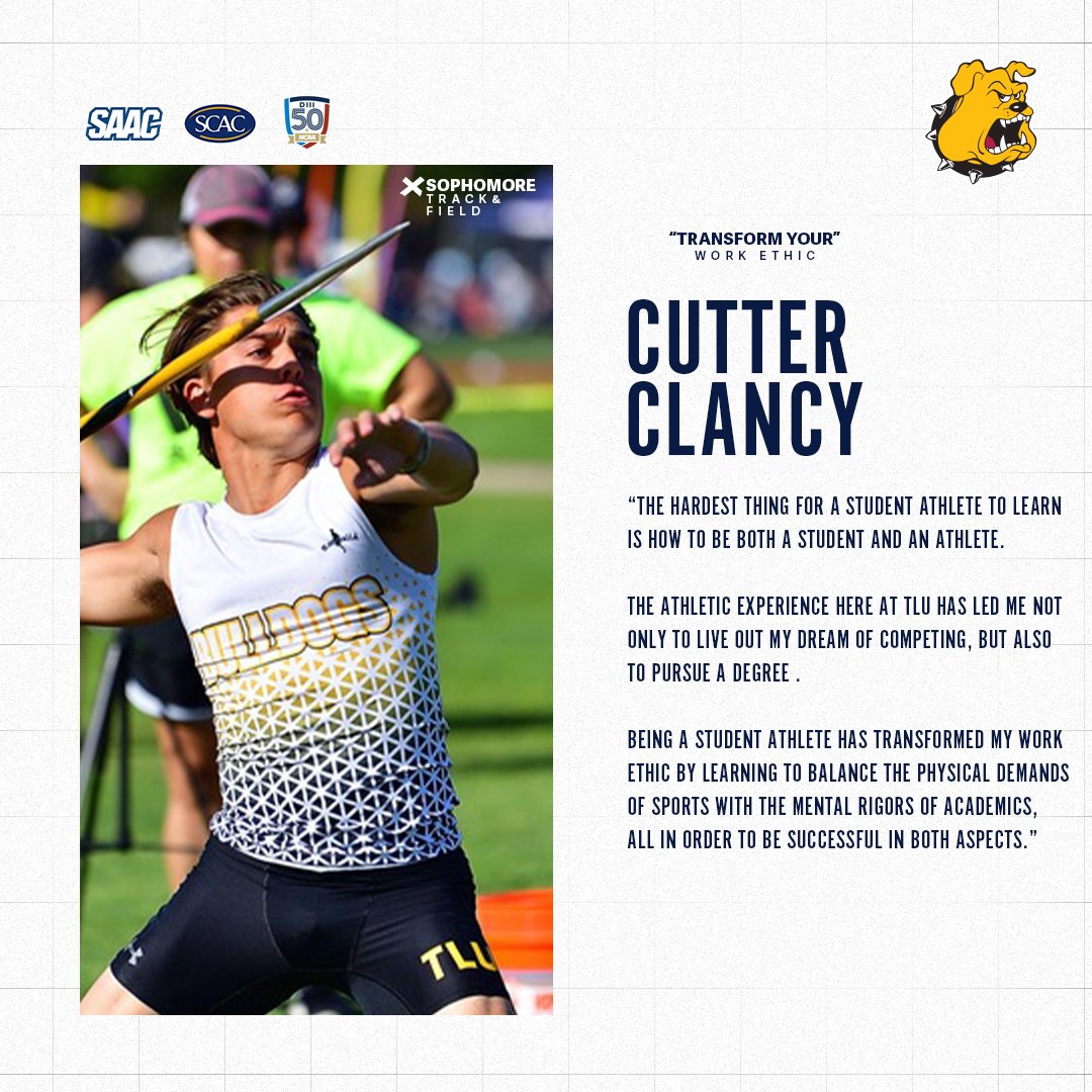 SCAC_Sports's tweet photo. Check out this weeks "Meet the SAAC" athletes, Cutter Clancy of @tluathletics and Sammi Thiele of @ACSports.
#SCACPride #TransformYour #DIII50 https://t.co/33sAJBTBj9