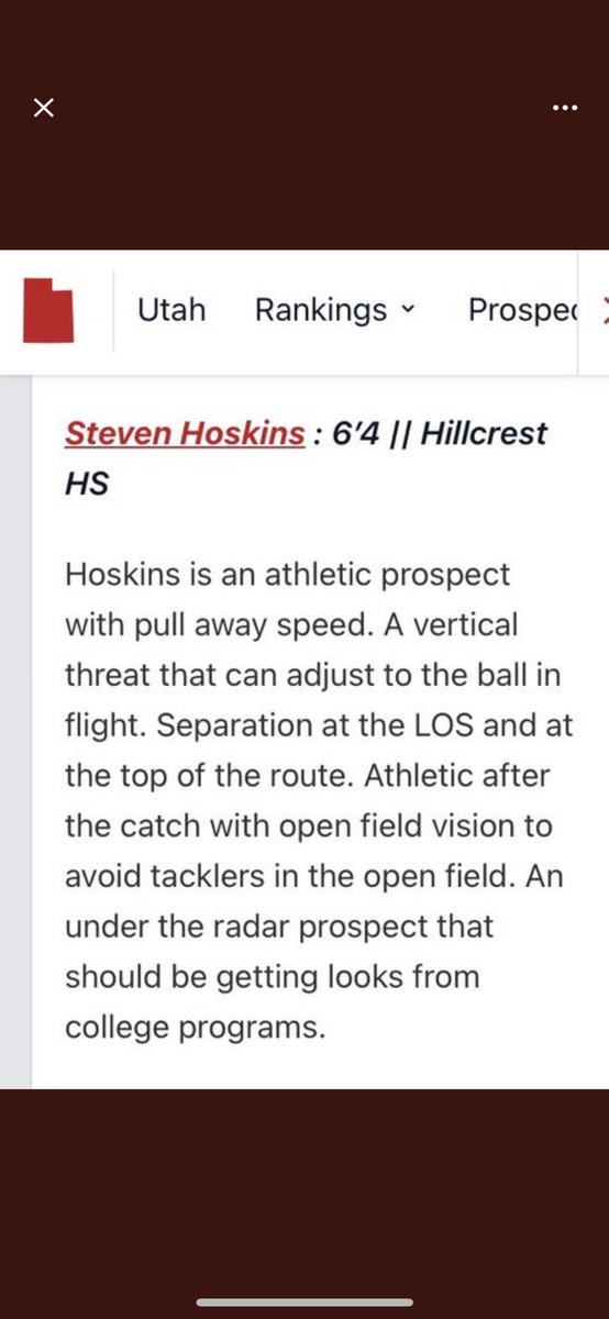 Steven Hoskins (@stevenhosk1ns) on Twitter photo Preciate the write up <a href="/PrepRedzoneUT/">Prep Redzone Utah</a> !
Here’s my Jr Szn Highlights ‼️
hudl.com/v/2Mte3w
<a href="/AlphaRecruits15/">Will Snowden</a> <a href="/RossApoWR_EZ/">Ross Apo🇹🇴</a> <a href="/CoachKHuntsman/">Coach Kalin Huntsman</a> <a href="/Coach_Sooto/">Vic So'oto</a> <a href="/skyler_ridley/">Coach Ridley</a> <a href="/fsitake/">Fesi Sitake</a> <a href="/CoachWhitted/">Alvis James Whitted</a> <a href="/coachbrewha/">Coach Jonathan Brewer</a> <a href="/CoachNokesDL/">Inoke Breckterfield</a> <a href="/DjTialavea_86/">Coach D.J. Tialavea</a> <a href="/CoachWright37/">Dontae Wright</a> <a href="/CoachDae1/">Dae'one Wilkins</a> <a href="/Coach_NPauley/">Noah Pauley</a> Preciate the write up <a href="/PrepRedzoneUT/">Prep Redzone Utah</a> !
Here’s my Jr Szn Highlights ‼️
hudl.com/v/2Mte3w
<a href="/AlphaRecruits15/">Will Snowden</a> <a href="/RossApoWR_EZ/">Ross Apo🇹🇴</a> <a href="/CoachKHuntsman/">Coach Kalin Huntsman</a> <a href="/Coach_Sooto/">Vic So'oto</a> <a href="/skyler_ridley/">Coach Ridley</a> <a href="/fsitake/">Fesi Sitake</a> <a href="/CoachWhitted/">Alvis James Whitted</a> <a href="/coachbrewha/">Coach Jonathan Brewer</a> <a href="/CoachNokesDL/">Inoke Breckterfield</a> <a href="/DjTialavea_86/">Coach D.J. Tialavea</a> <a href="/CoachWright37/">Dontae Wright</a> <a href="/CoachDae1/">Dae'one Wilkins</a> <a href="/Coach_NPauley/">Noah Pauley</a>