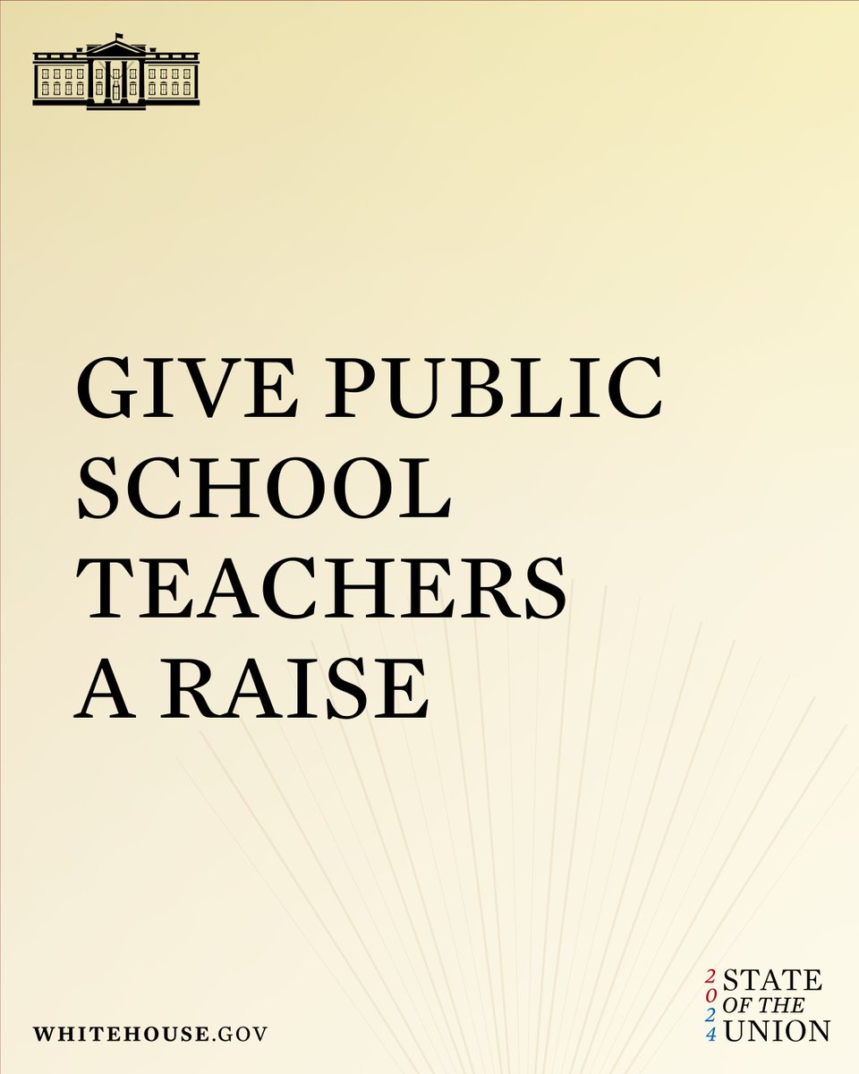 President Biden continues to call on Congress to give public school teachers a raise. They deserve it.