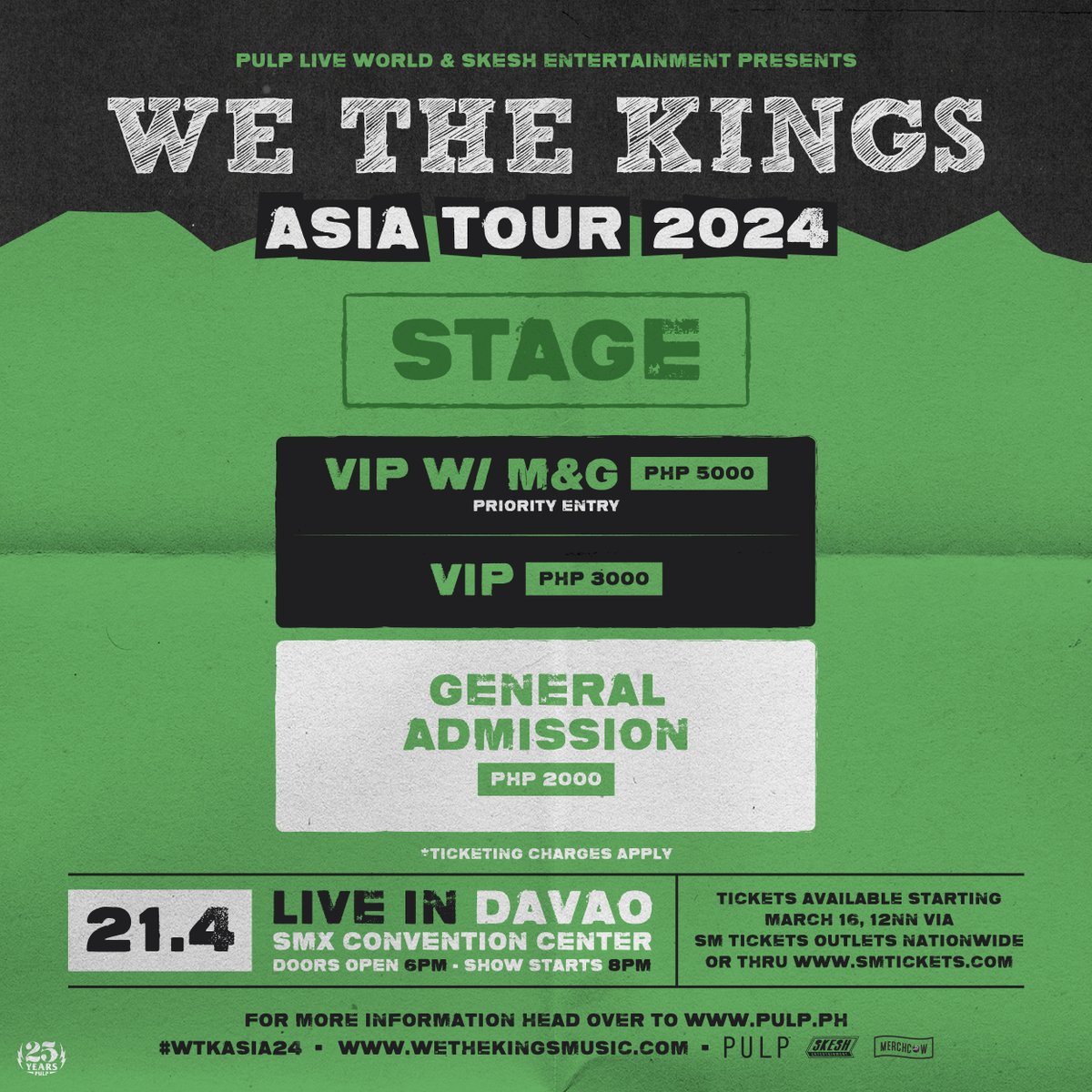 Check Yes Davao! The Kings are making their way to your town! 🤩 @WeTheKings will bring out their best in the King City of the South for their ASIA TOUR 2024 LIVE IN DAVAO! 🔥👑 Save the date: April 21, 2024, at the SMX Convention Center Davao! It's time to turn up the volume,…