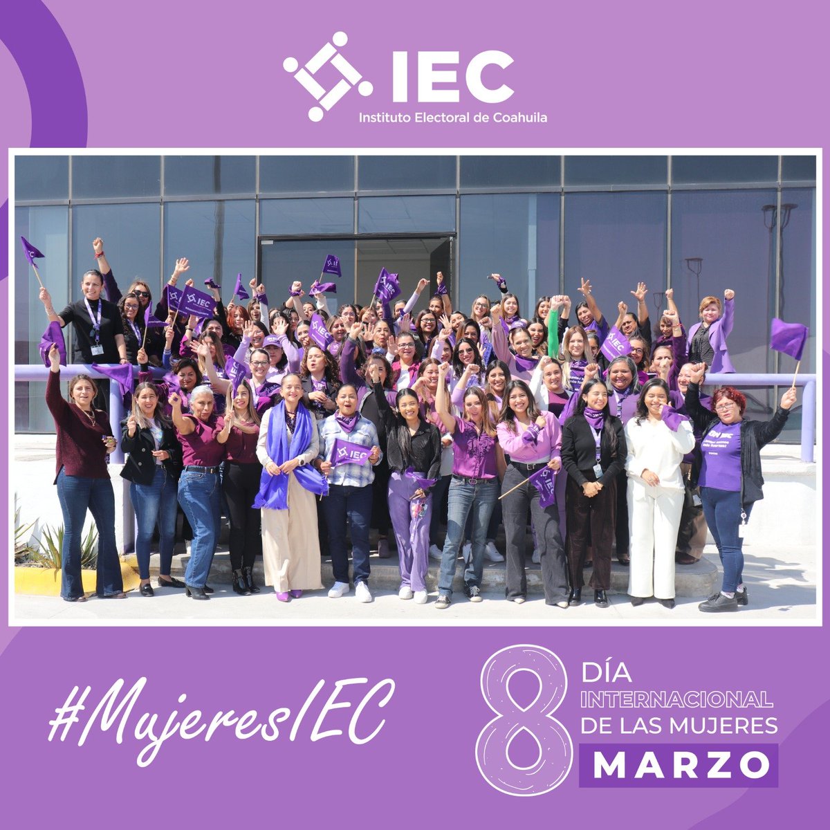 IEC_Coahuila's tweet photo. Las mujeres del IEC trabajamos diariamente para que más mujeres participen en la toma de decisiones en nuestra entidad desde la esfera política y social. Continuaremos luchando por una democracia paritaria, por una sociedad incluyente, con más espacios y oportunidades para todas. https://t.co/s6PN6TsepR