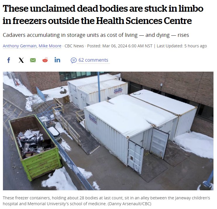 With a majority of NL struggling with the cost of living, how are we expected to handle the cost of dying?

77% of 500 NL respondents in a 2023 Abacus poll said they were living paycheck-to-paycheck.

The cost of cremation alone teeters around $4K.