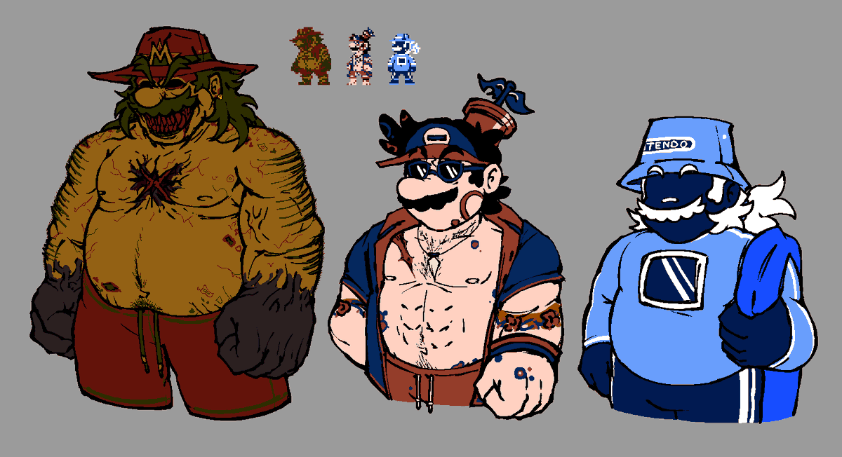 Ultra_Inferno64's tweet photo. Beach Boys
I had much more fun than I expected when drawing this hehe. We need more Horrorbrews chilling in their summer fits
#marioexe #creepypasta https://t.co/qCYoKvUXQv