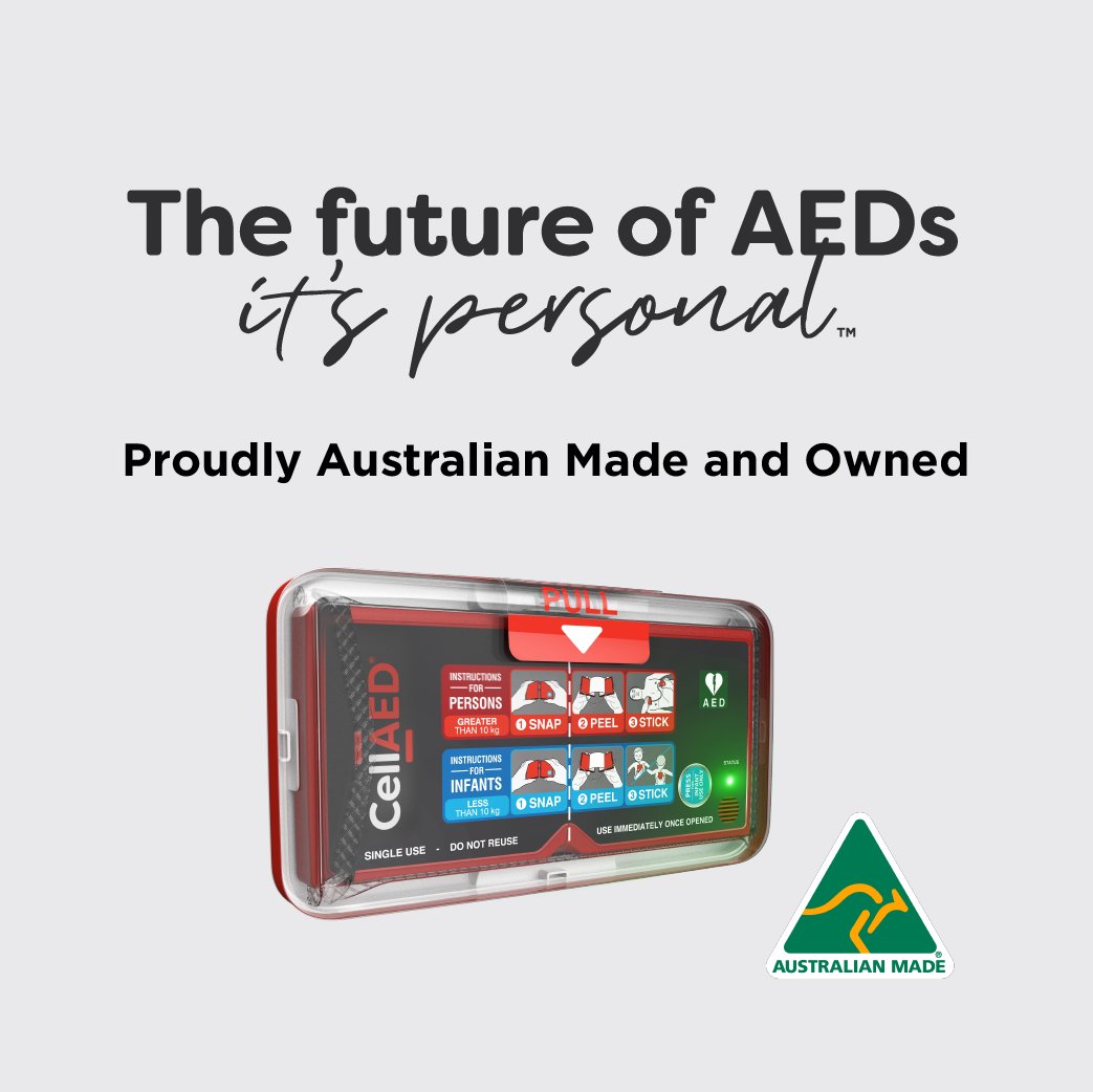 Excited to announce that #CellAED is now licensed to carry the @AustralianMade and Owned (AMAO) logo. A true mark of Aussie authenticity and Australia’s most trusted, recognised and widely used country of origin symbol. #AustralianMade #Aussieproduct #AED #Defibrillator