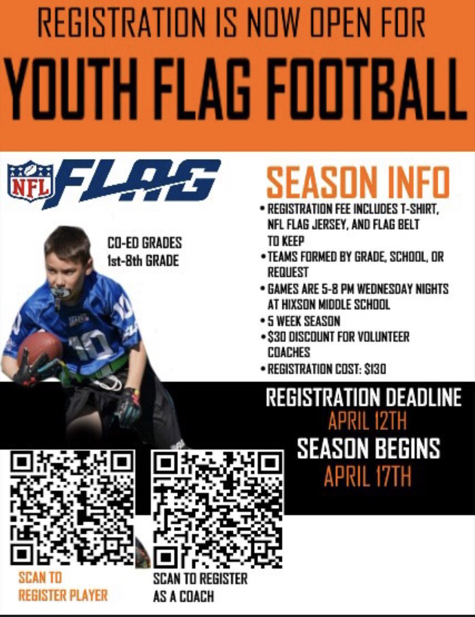 @DubGFB and @NFLFLAG are teaming up this spring to bring flag football to Webster Groves! Sign up below The registration form forms.gle/wvsCXpbjLVHNMB… Coach registration ($30 off player registration) docs.google.com/forms/d/1FagFp… Payment webster.revtrak.net/wghs/#/v/Copy-…