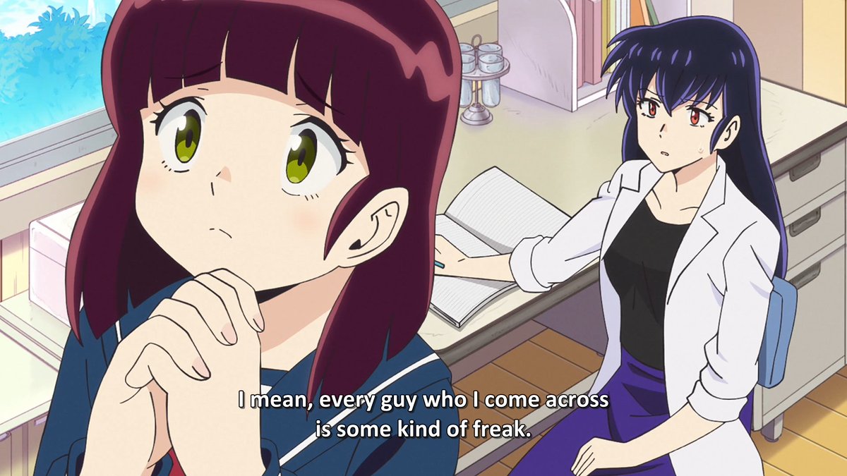 AstroNerdBoy's tweet photo. The official subtitles for #UruseiYatsura are such 💩. Two samples. #1: Shinobu calls guys like the weirdo gang leader that crushes on her a "monster", not a "freak". #2: Ataru just calls her "Shinobu", so naturally the #localizer says, "I think he'd call her Shinobu-babe!" https://t.co/nNwhMdLHKL