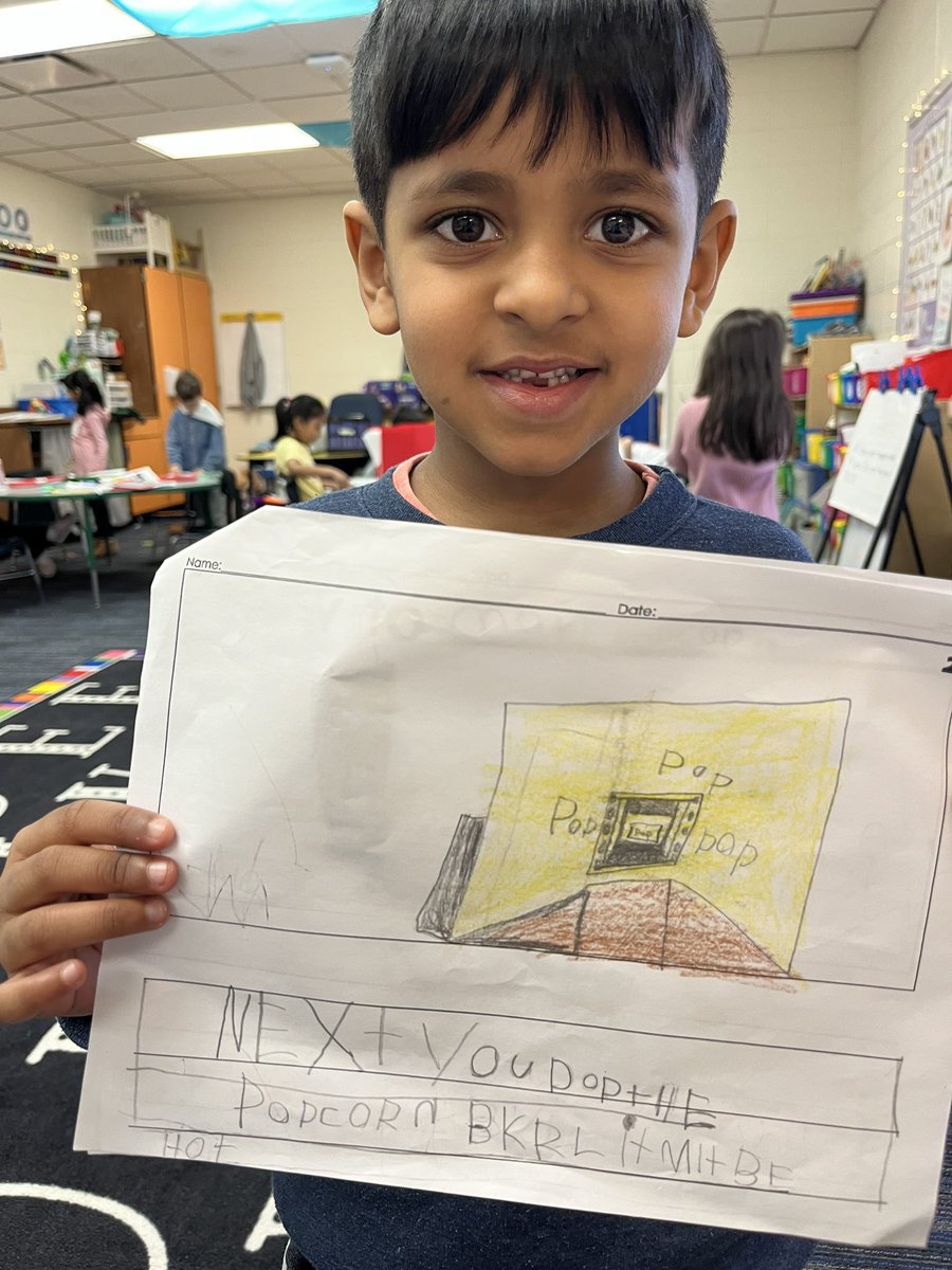 The cutest How to Make Popcorn book! Check out his warning… it might be hot! 🍿