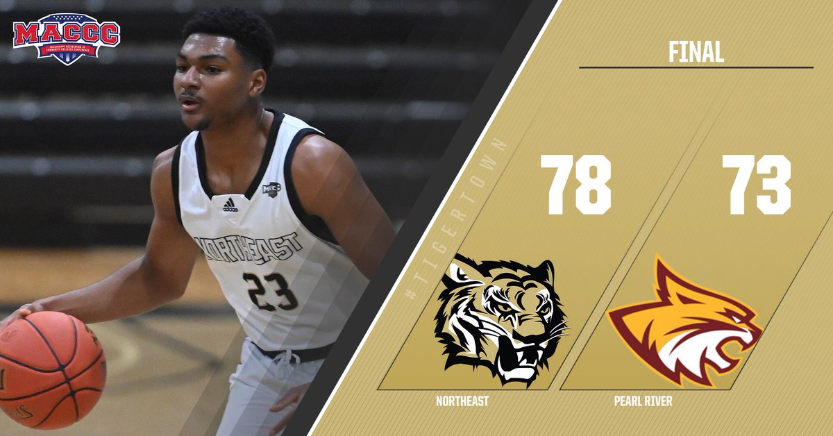 MBK | FINAL: Northeast 78, Pearl River 73.

<a href="/NEMCCBasketball/">NEMCCMen'sBasketball</a> is officially the #MACCC co-champions!! They’ll host a <a href="/NJCAA/">NJCAA</a> Region 23 quarterfinal game on Monday night at 6 pm!

🐯 #TigerTown