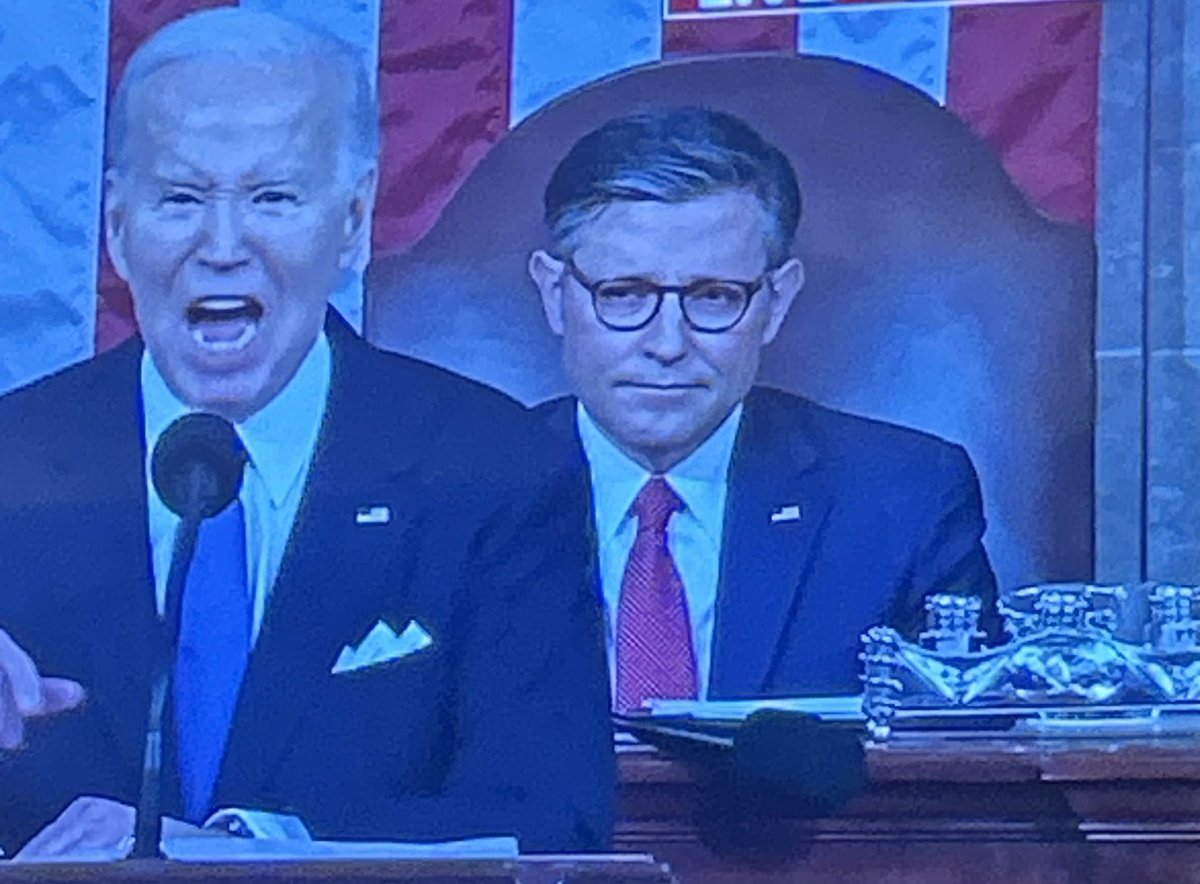 Speaker Johnson is all of us right now #SOTU