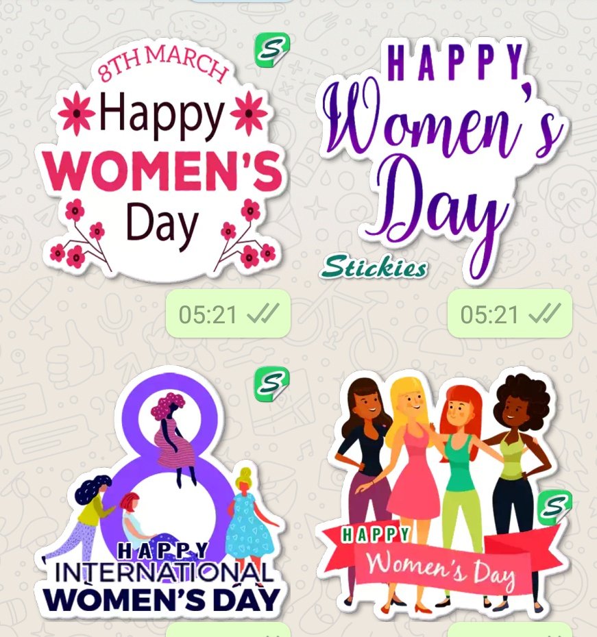 HAPPY WOMEN'S DAY💐
To get complete sticker pack of 15 Stickers for International Women's Day, pls messege '8MAR' at bit.ly/3bzUs9r

Join Whatsapp Sticker Channel whatsapp.com/channel/0029Va…

Keep forwarding 👍🏼😊

#WomensDay
#womenpower
#womensday2024
#WomensDaySpecial