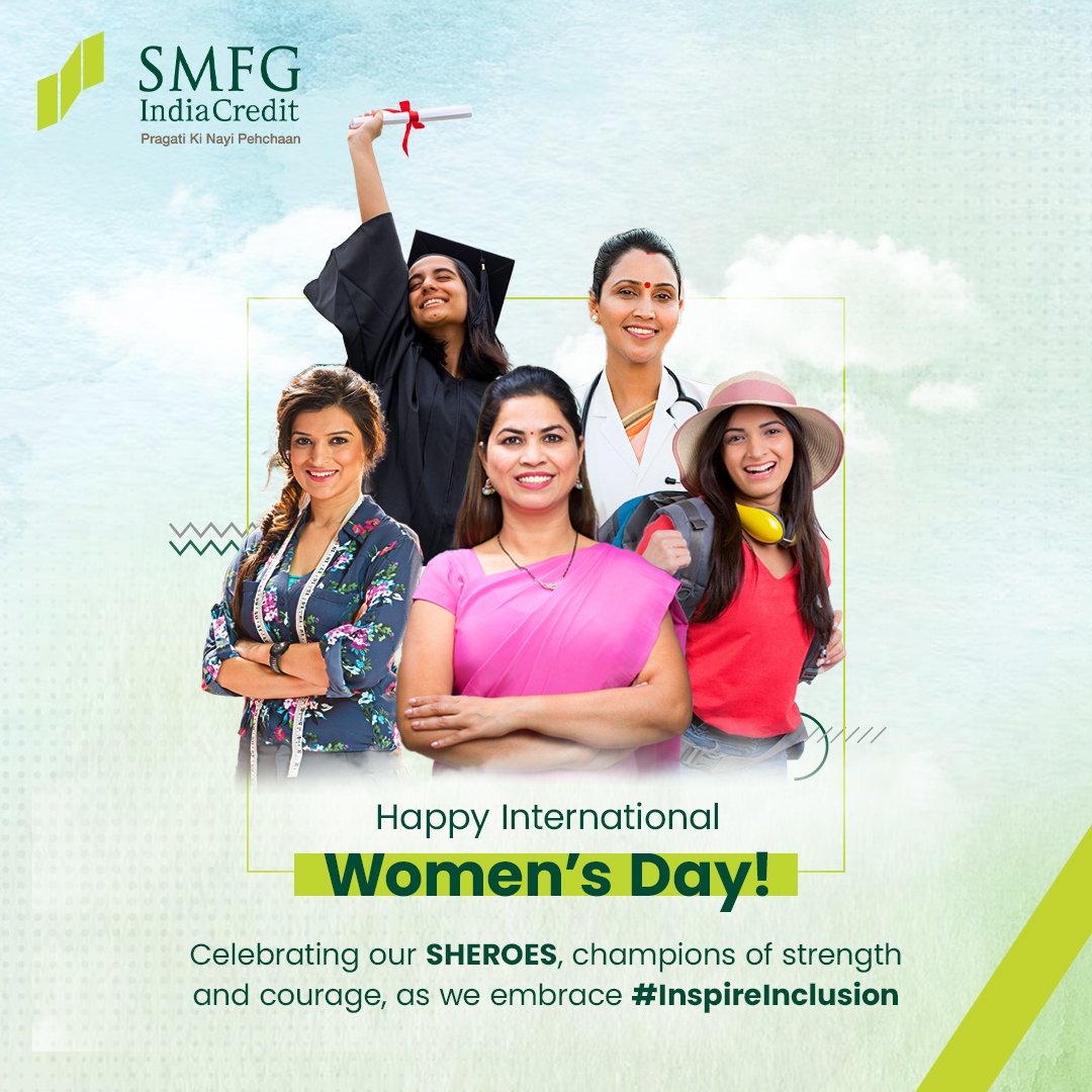 Women embrace the strength within. Together, we inspire inclusion and create a world where all women feel seen, heard and valued.  SMFG India Credit wishes all women  Happy International Women's Day! 👩🏻💪 

#WomensDay  #InspireInclusion