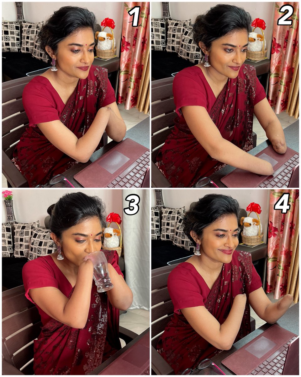 #InternationalWomensDay2024 Pic 1: Waiting for my virtual motivational talk to begin Pic 2: Typing my credentials to join the session Pic 3: Drinking warm water before the introduction Pic 4: Namaste, I’m Malvika Iyer! Thank you for inviting me, I’m honored & grateful. 👸🏻